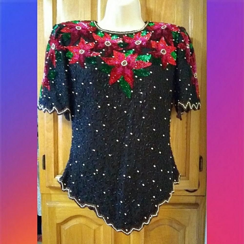 VINTAGE LAURENCE KAZAR EMBELLISH DESIGNER TOP🎊🎊